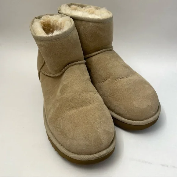 Ugg Classic Mini Sheepskin Two Toned Low Boot Women's Size 11 Pink And Tan Combo - Picture 5 of 9
